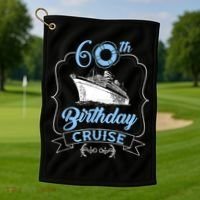 60th Birthday Cruise Golf Towel thumb 1