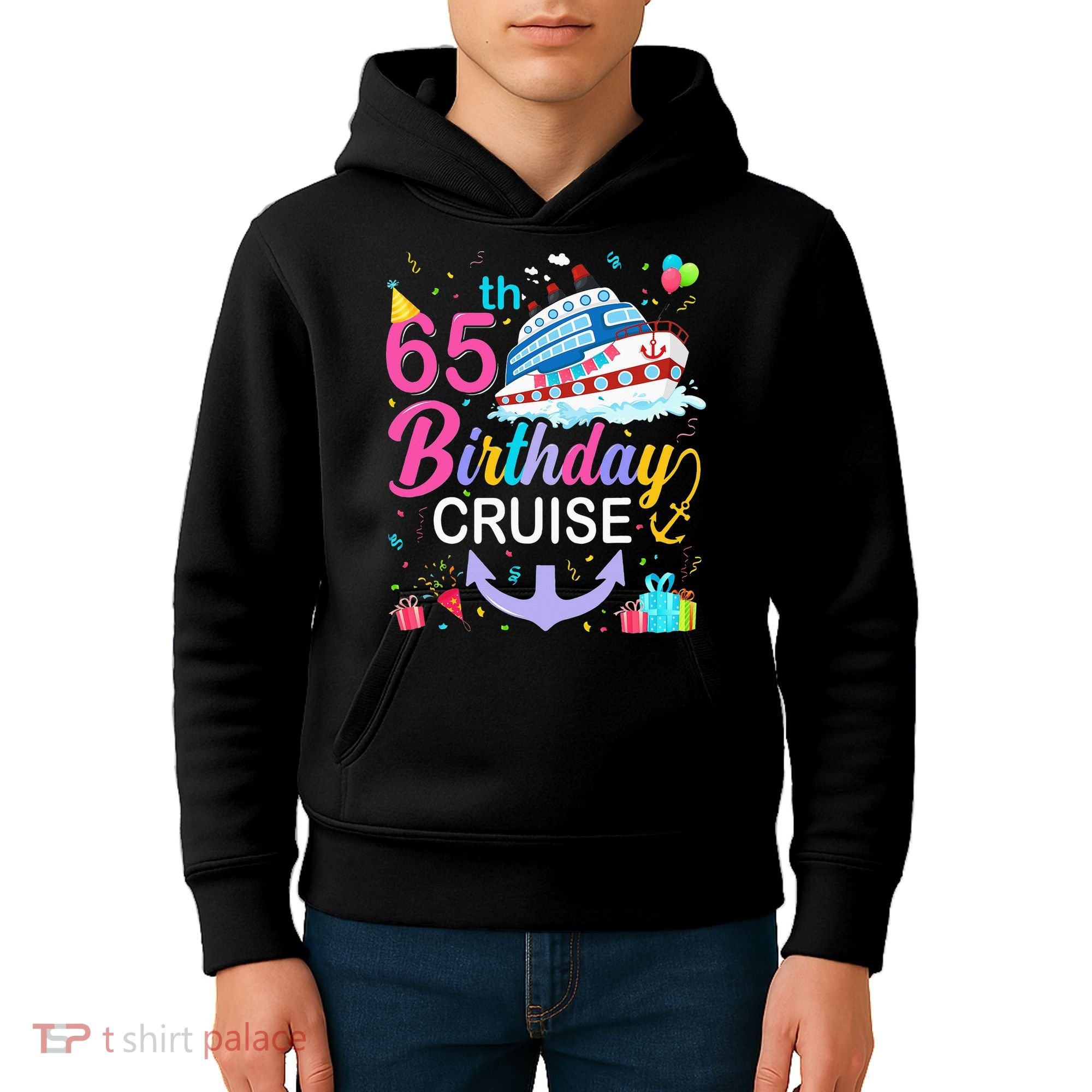 65th Birthday Cruise 65 Years Old Cruising Kids Hoodie