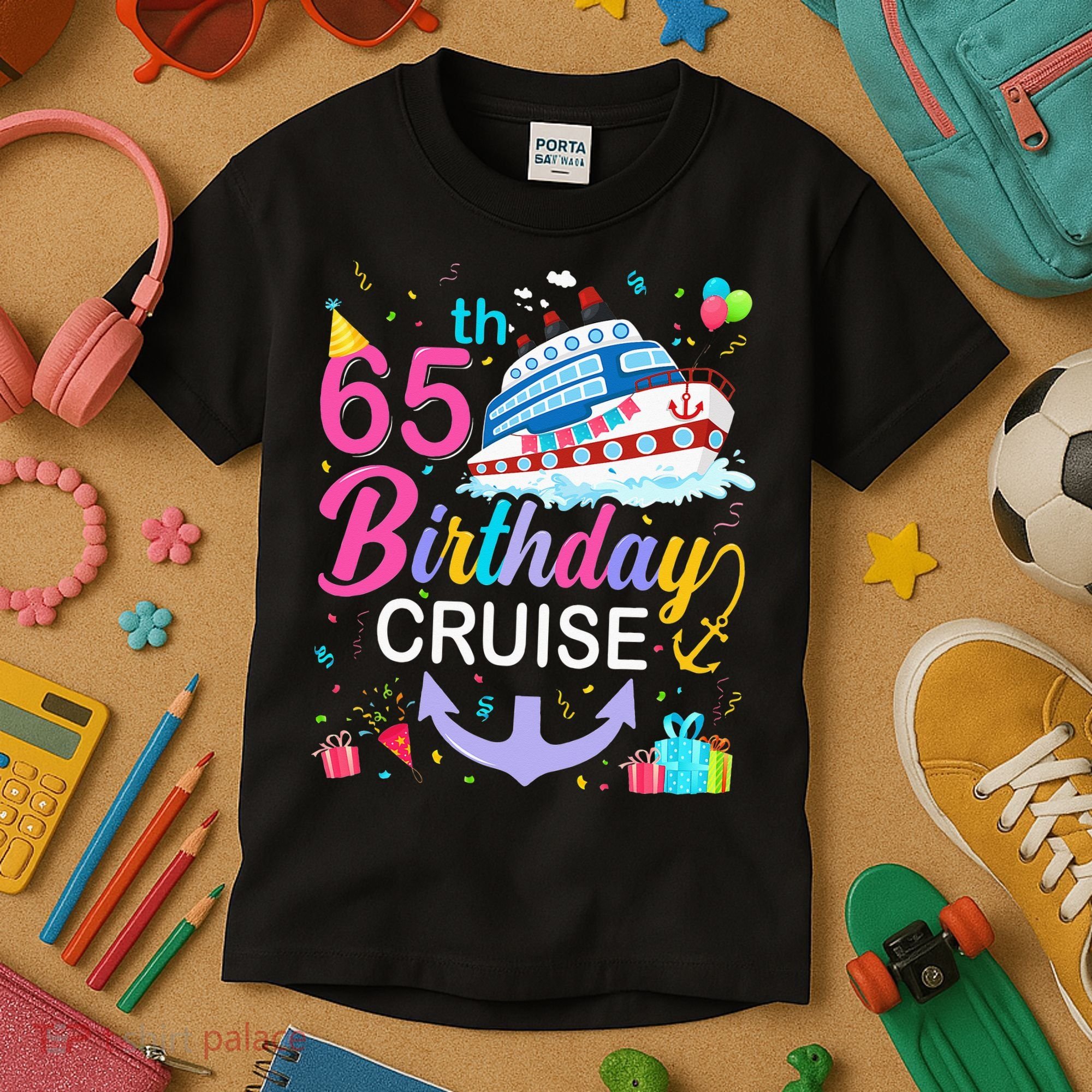 65th Birthday Cruise 65 Years Old Cruising Kids T-Shirt