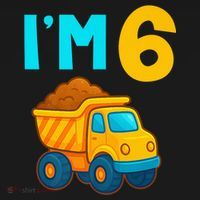 6th Birthday Cartoon Dump Toy Truck Construction I'M 6 Six Ornament thumb 1