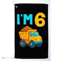 6th Birthday Cartoon Dump Toy Truck Construction I'M 6 Six Golf Towel thumb 0