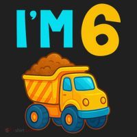 6th Birthday Cartoon Dump Toy Truck Construction I'M 6 Six Golf Towel thumb 3