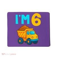 6th Birthday Cartoon Dump Toy Truck Construction I'M 6 Six Mousepad thumb 0