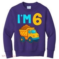 6th Birthday Cartoon Dump Toy Truck Construction I'M 6 Six Kids Sweatshirt thumb 0