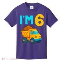 6th Birthday Cartoon Dump Toy Truck Construction I'M 6 Six Kids T-Shirt thumb 0