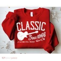 60th Birthday Classic Guitar Since 1966 And Still Rockin Sweatshirt thumb 2