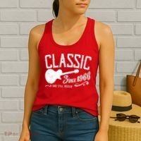 60th Birthday Classic Guitar Since 1966 And Still Rockin Women's Tank Top thumb 2
