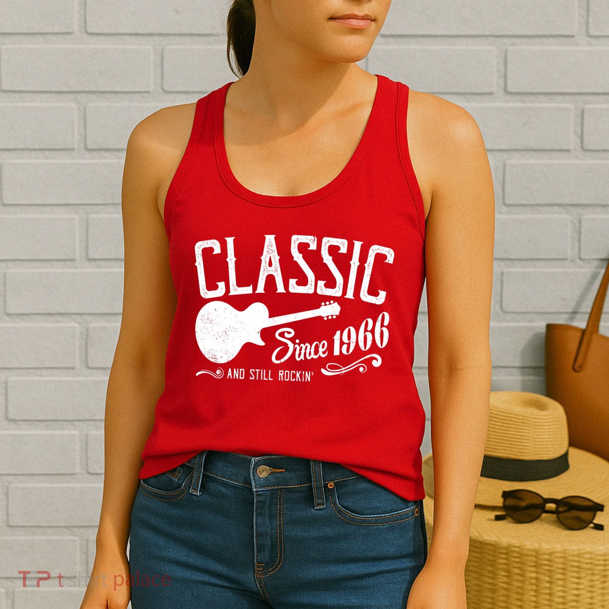60th Birthday Classic Guitar Since 1966 And Still Rockin Women's Tank Top