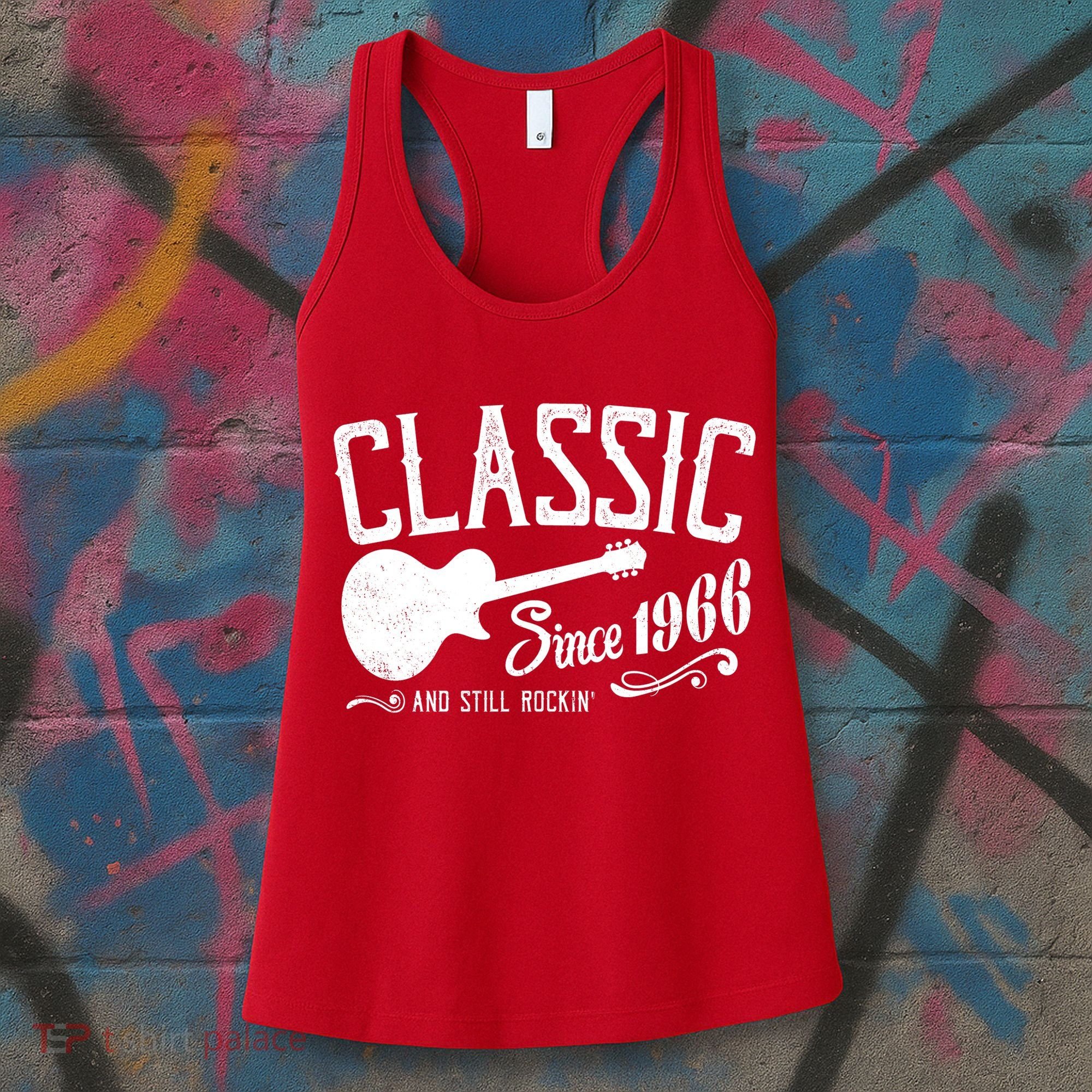 60th Birthday Classic Guitar Since 1966 And Still Rockin Women's Tank Top