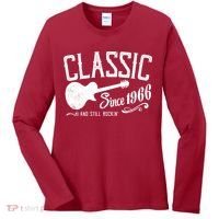 60th Birthday Classic Guitar Since 1966 And Still Rockin Women's Long Sleeve Shirt thumb 0