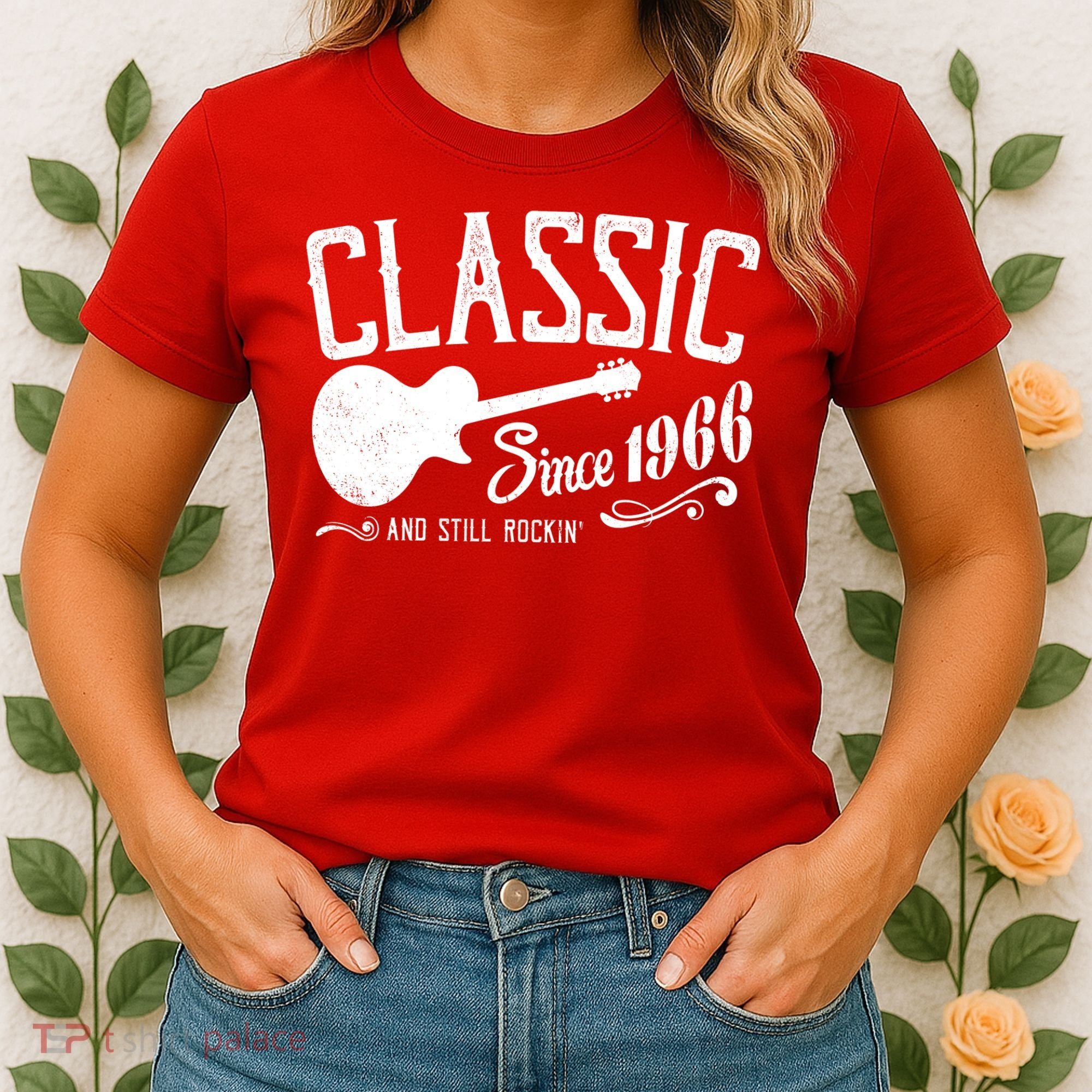 60th Birthday Classic Guitar Since 1966 And Still Rockin Women's T-Shirt