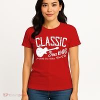 60th Birthday Classic Guitar Since 1966 And Still Rockin Women's T-Shirt thumb 4