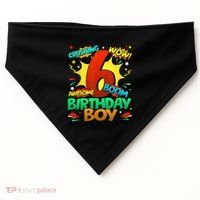 6th Birthday Comic Style 6 Year Old Gifts USA-Made Doggie Bandana thumb 0