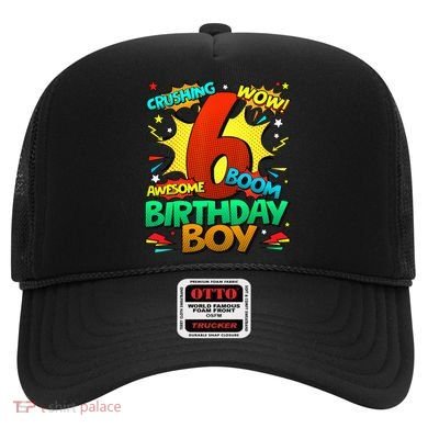 6th Birthday Comic Style 6 Year Old Gifts Hat