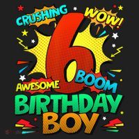 6th Birthday Comic Style 6 Year Old Gifts Hat thumb 2