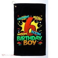 6th Birthday Comic Style 6 Year Old Gifts Golf Towel thumb 0