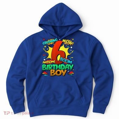 6th Birthday Comic Style 6 Year Old Gifts Hoodie