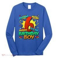 6th Birthday Comic Style 6 Year Old Gifts Long Sleeve Shirt thumb 0
