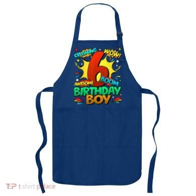 6th Birthday Comic Style 6 Year Old Gifts Apron