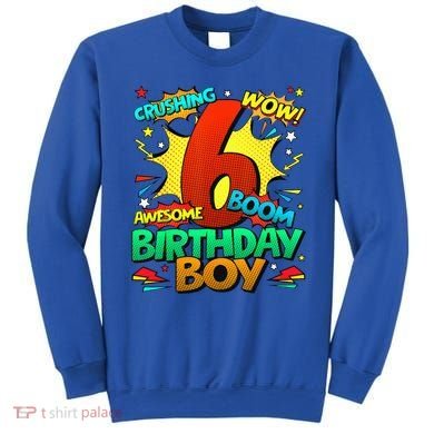 6th Birthday Comic Style 6 Year Old Gifts Sweatshirt