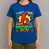 6th Birthday Comic Style 6 Year Old Gifts T-Shirt thumb 4