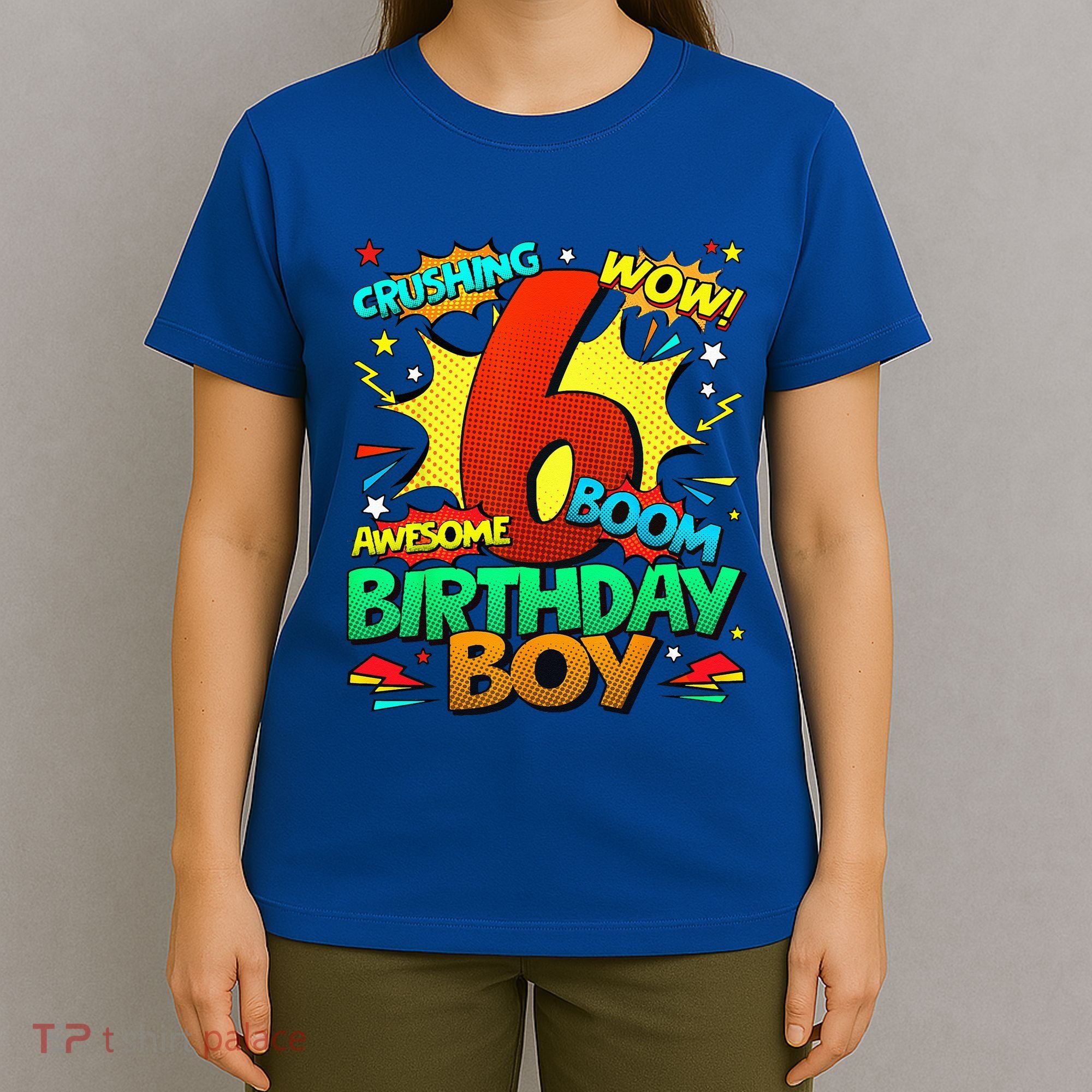 6th Birthday Comic Style 6 Year Old Gifts T-Shirt