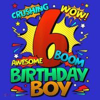 6th Birthday Comic Style 6 Year Old Gifts T-Shirt thumb 7