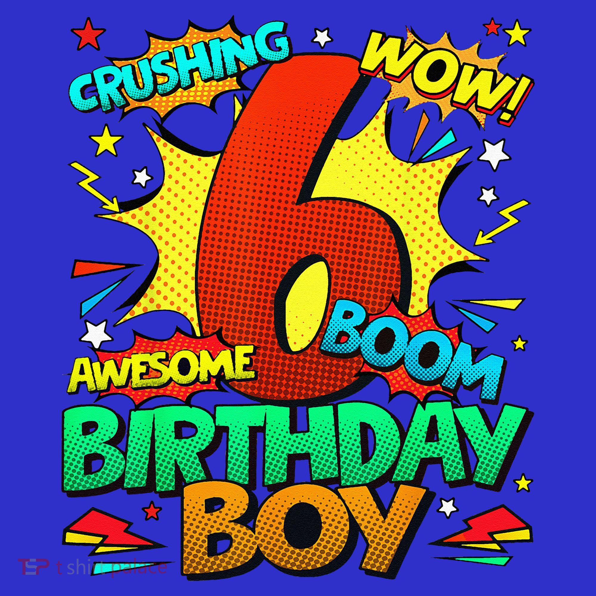 6th Birthday Comic Style 6 Year Old Gifts T-Shirt