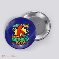6th Birthday Comic Style 6 Year Old Gifts Button thumb 0