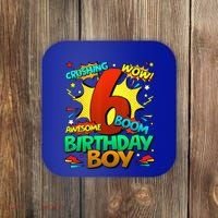 6th Birthday Comic Style 6 Year Old Gifts Coaster thumb 0