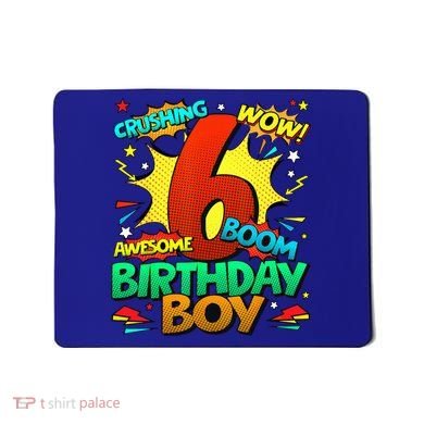 6th Birthday Comic Style 6 Year Old Gifts Mousepad