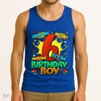 6th Birthday Comic Style 6 Year Old Gifts Tank Top thumb 3