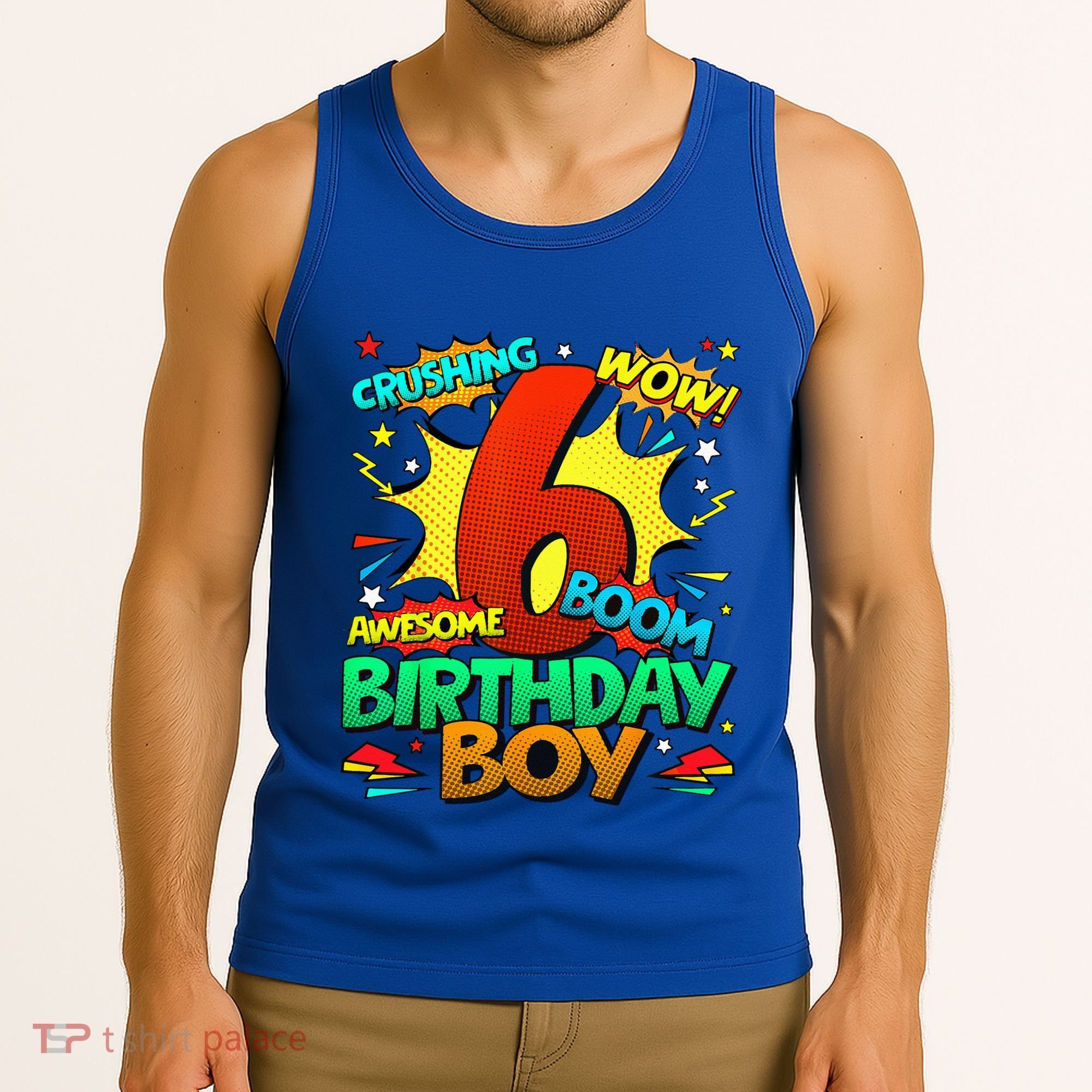 6th Birthday Comic Style 6 Year Old Gifts Tank Top