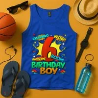 6th Birthday Comic Style 6 Year Old Gifts Tank Top thumb 4
