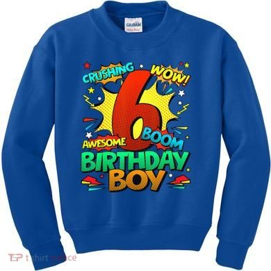6th Birthday Comic Style 6 Year Old Gifts Kids Sweatshirt