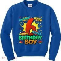 6th Birthday Comic Style 6 Year Old Gifts Kids Sweatshirt thumb 0