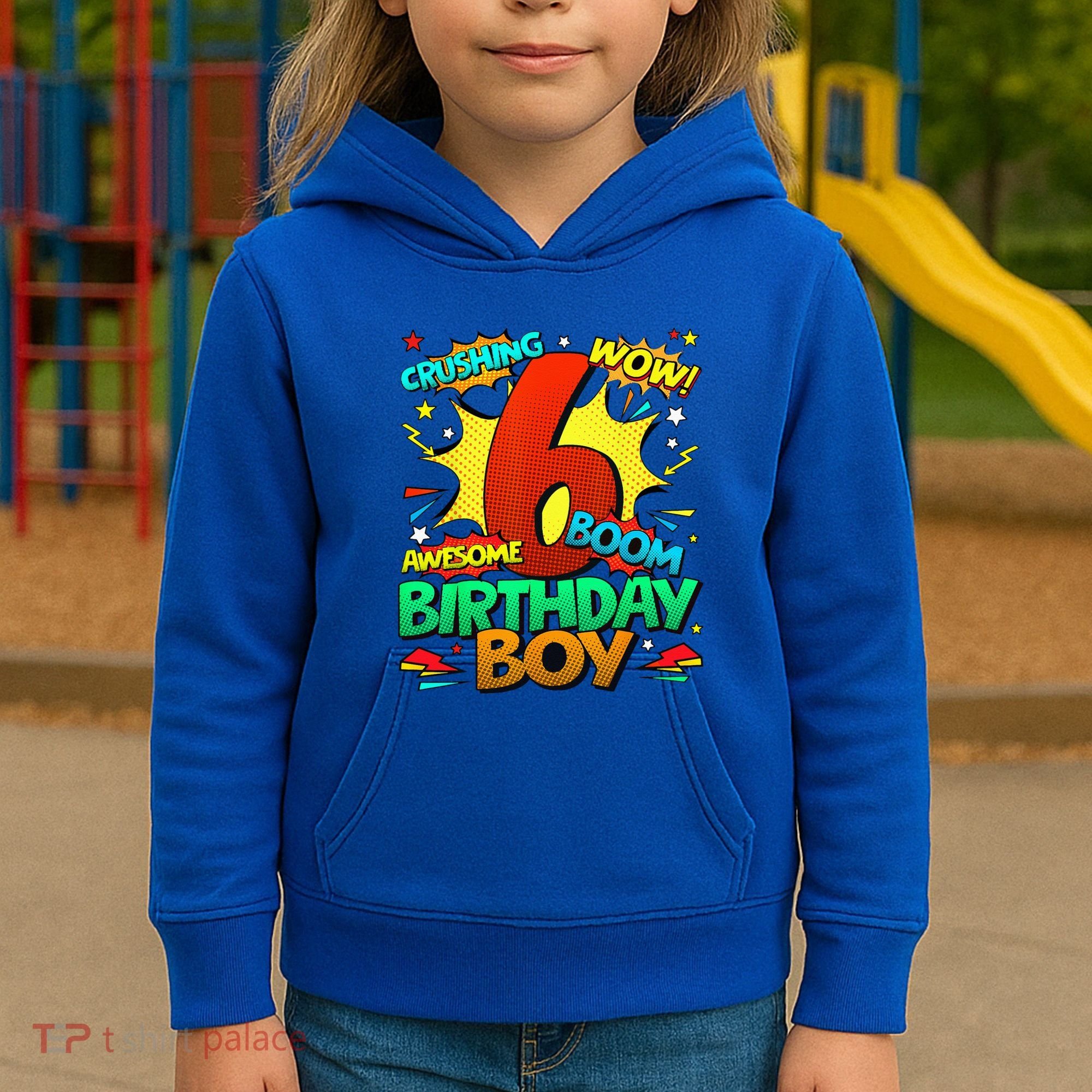6th Birthday Comic Style 6 Year Old Gifts Kids Hoodie
