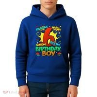 6th Birthday Comic Style 6 Year Old Gifts Kids Hoodie thumb 4