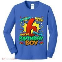 6th Birthday Comic Style 6 Year Old Gifts Kids Long Sleeve Shirt thumb 0