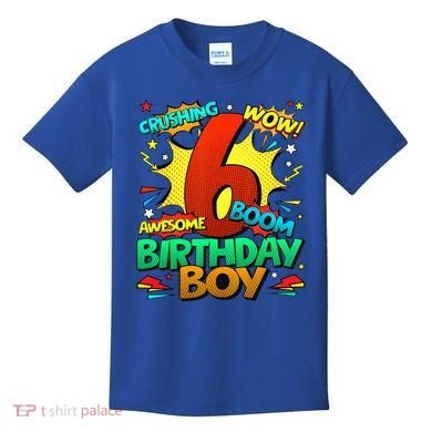 6th Birthday Comic Style 6 Year Old Gifts Kids T-Shirt