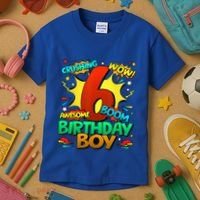 6th Birthday Comic Style 6 Year Old Gifts Kids T-Shirt thumb 3