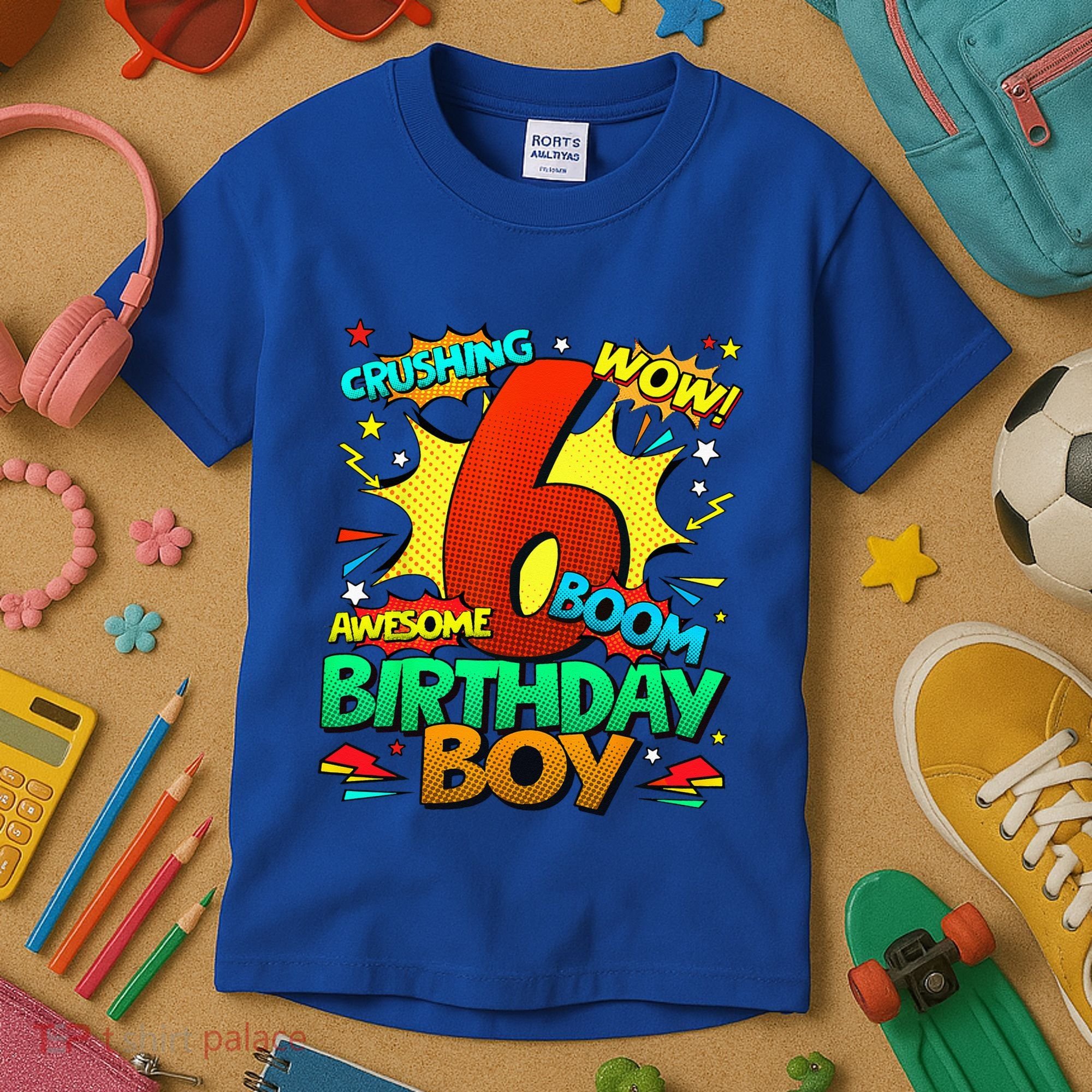 6th Birthday Comic Style 6 Year Old Gifts Kids T-Shirt