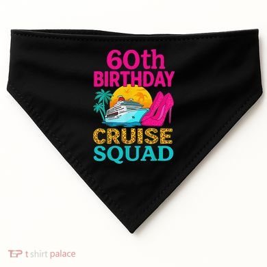 60th Birthday Cruise Squad 60 Years Old Vacation Party Group Gift USA-Made Doggie Bandana