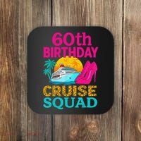 60th Birthday Cruise Squad 60 Years Old Vacation Party Group Gift Coaster thumb 0