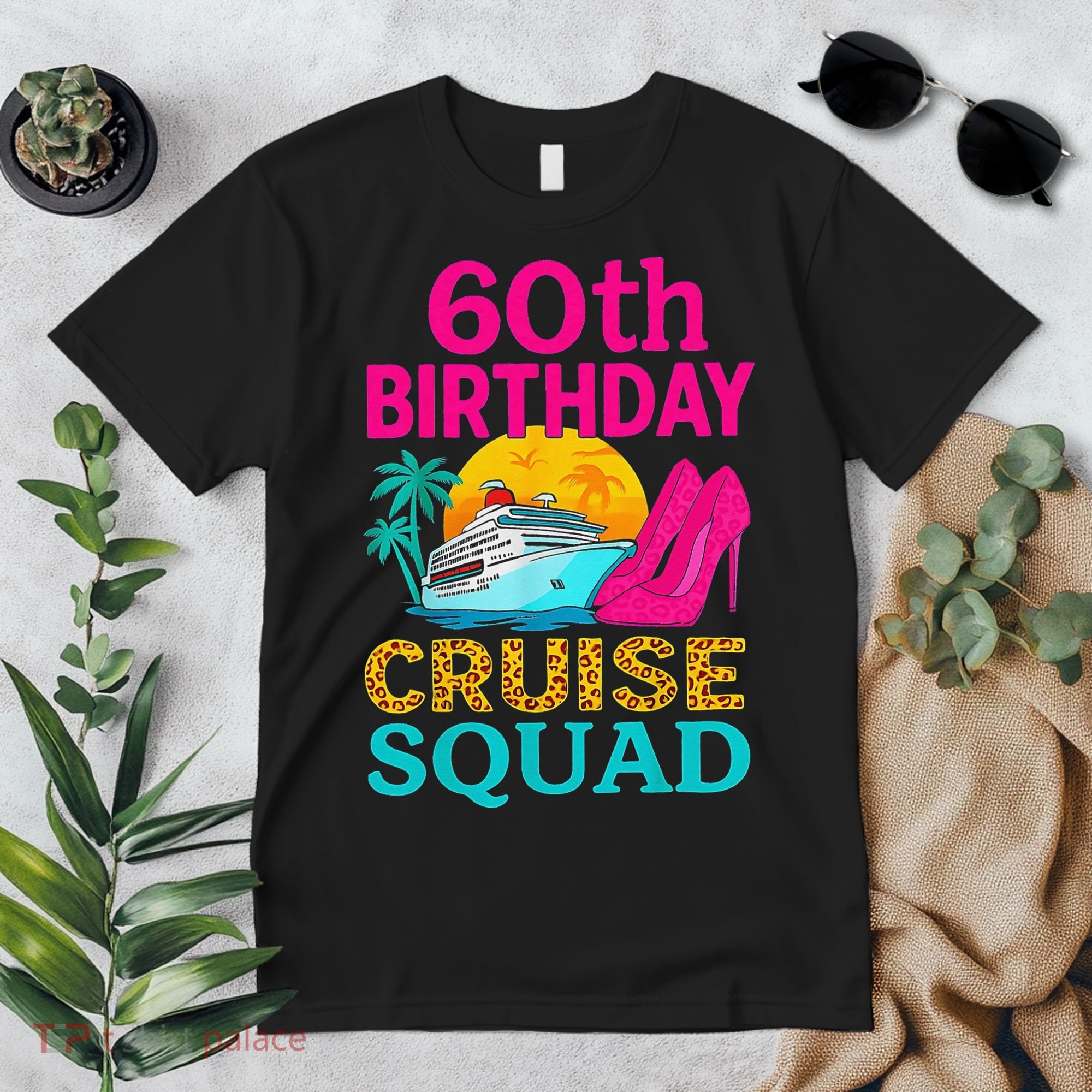 60th Birthday Cruise Squad 60 Years Old Vacation Party Group Gift Premium T-Shirt