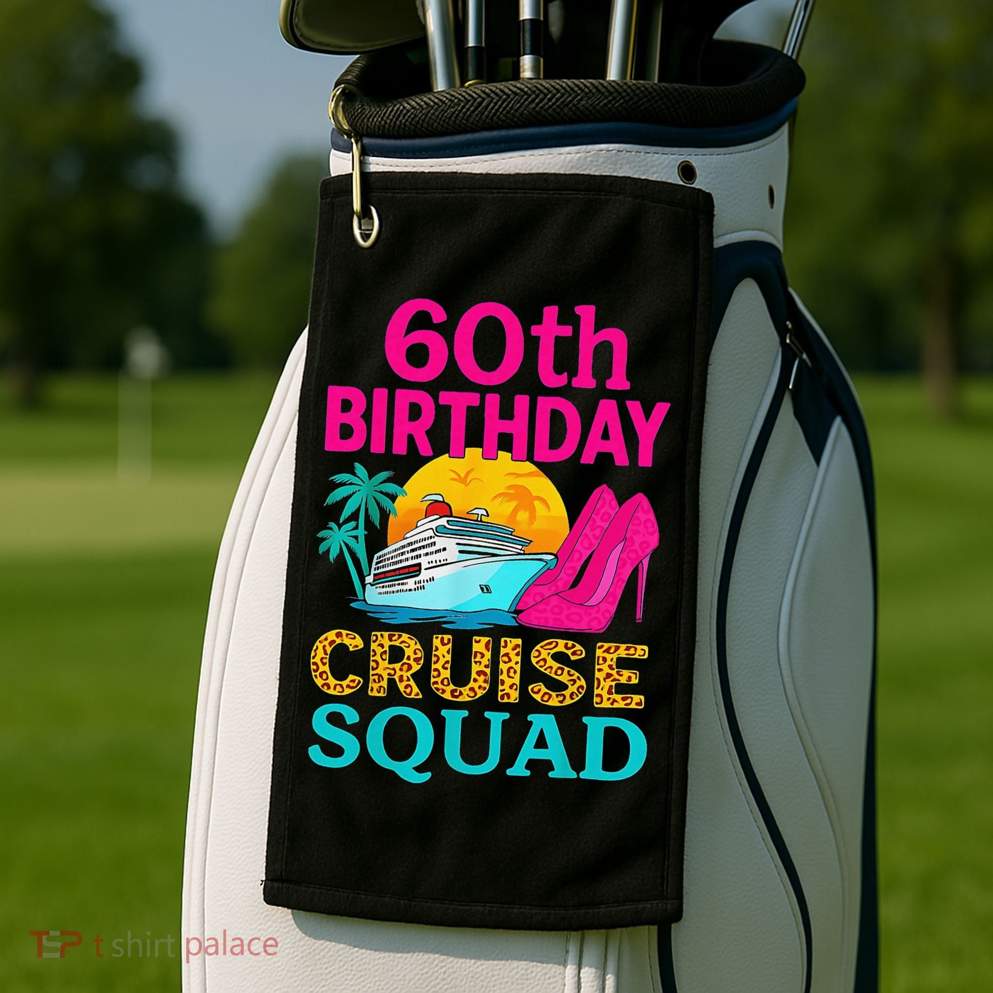 60th Birthday Cruise Squad 60 Years Old Vacation Party Group Gift Golf Towel