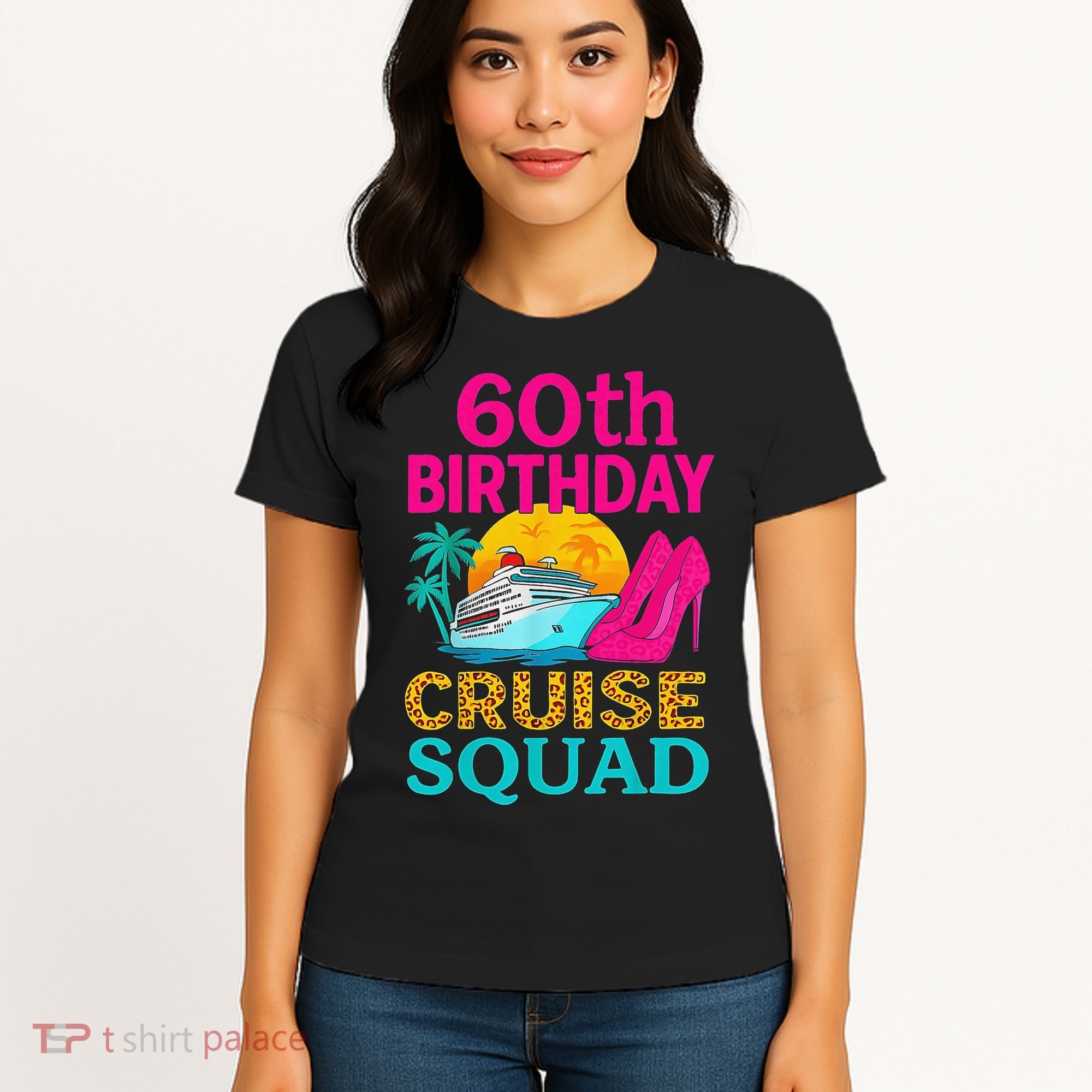 60th Birthday Cruise Squad 60 Years Old Vacation Party Group Gift Women's T-Shirt