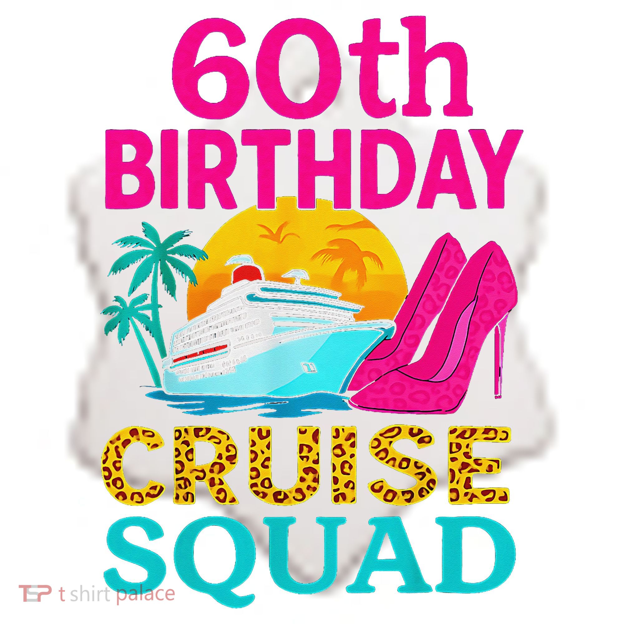 60th Birthday Cruise Squad 60 Years Old Vacation Party Group Gift Ceramic Ornament