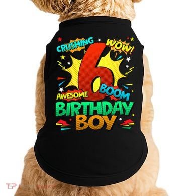 6th Birthday Comic Style 6 Year Old Gifts Doggie Tank