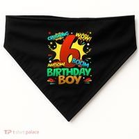 6th Birthday Comic Style 6 Year Old Gifts USA-Made Doggie Bandana thumb 0